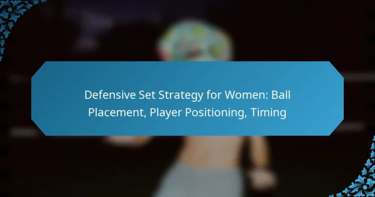 Defensive Set Strategy for Women: Ball Placement, Player Positioning, Timing