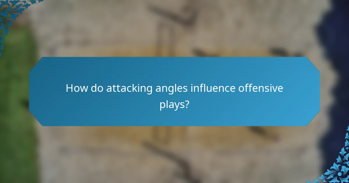 How do attacking angles influence offensive plays?
